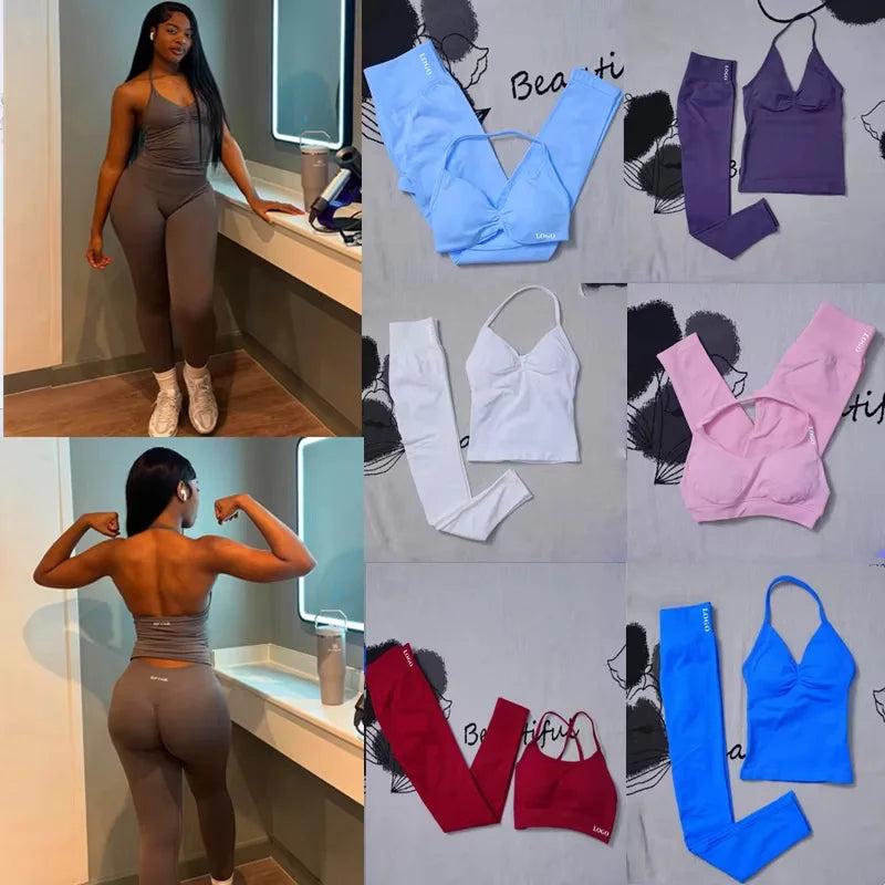 Ensemble de Yoga 2 Pièces Sans Couture – Femme