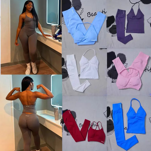 Ensemble de Yoga 2 Pièces Sans Couture – Femme